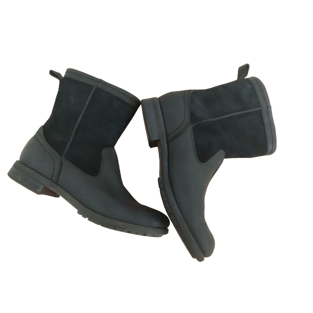 UGG Men's Black Lerette Waterproof Suede Leather‎ Boots Size US 9.5